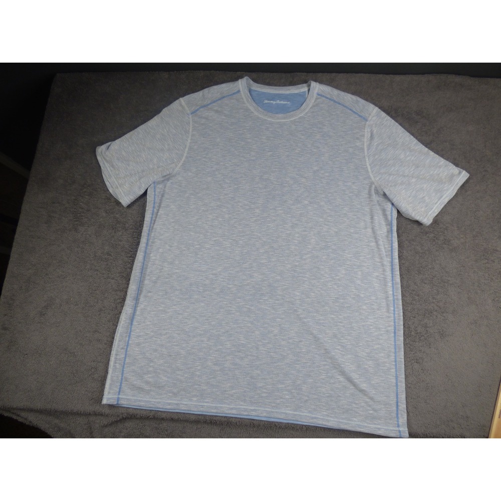 Tommy Bahama Mens Blue Heathered 37.5 Technology Short Sleeve T-Shirt Size XL